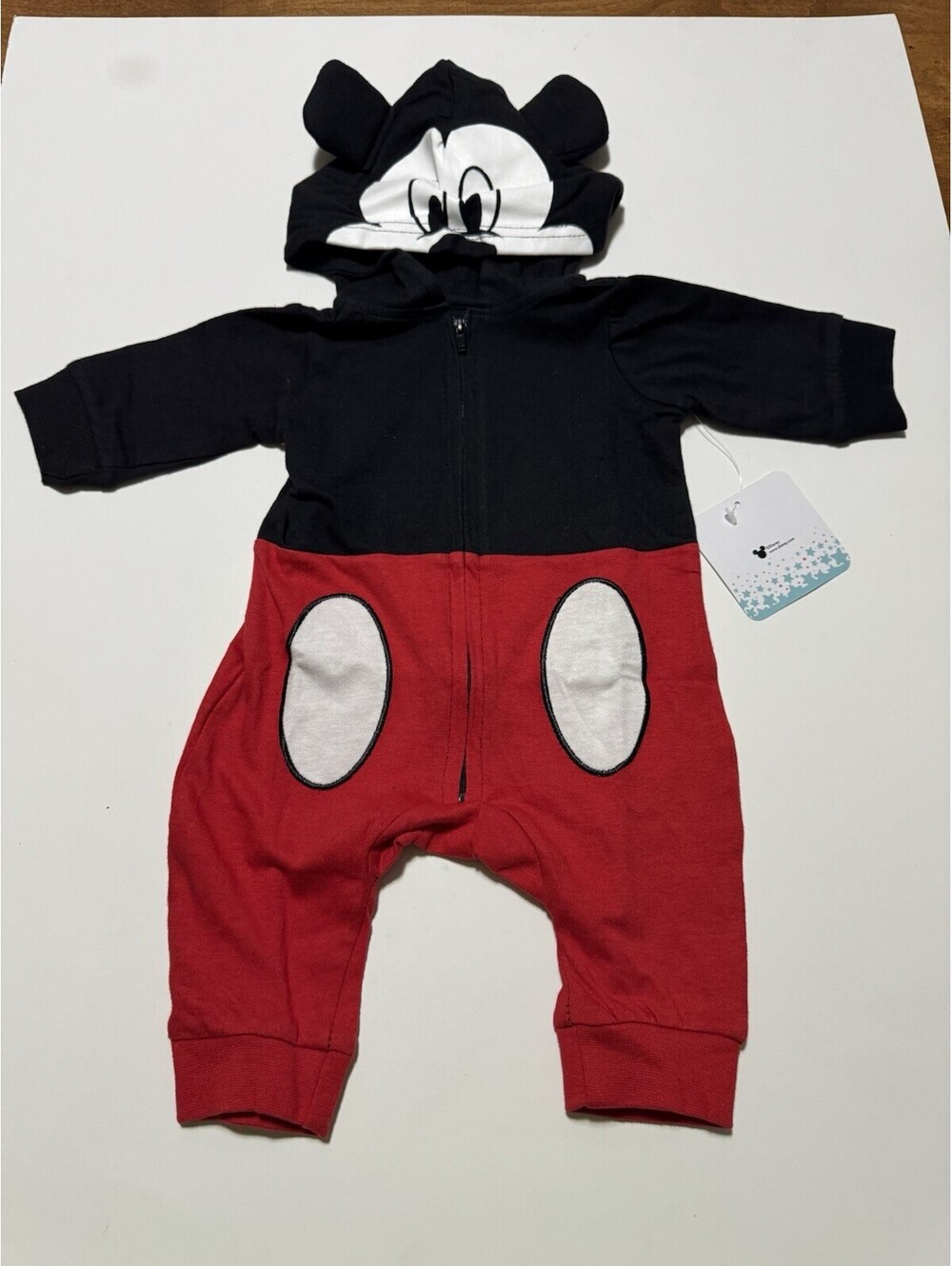 MICKEY MOUSE Baby 3 Months One Piece with Mickey Mouse Ears Hooded 3 Month Baby